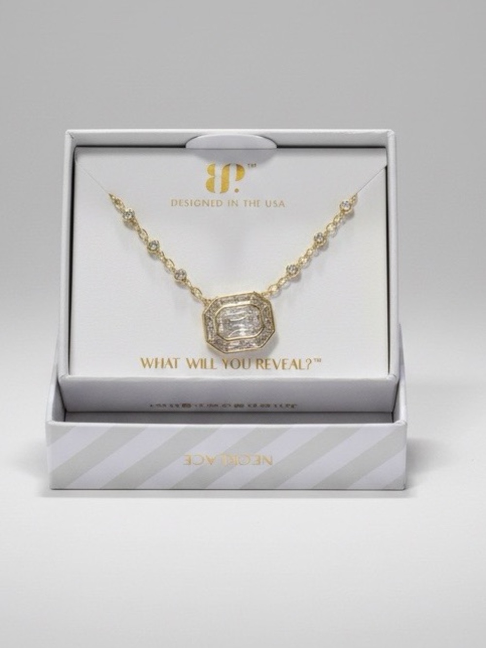 Bomb Party April 2026 "The Lyra" Gold Tone with Crystal CZ Stone NIB